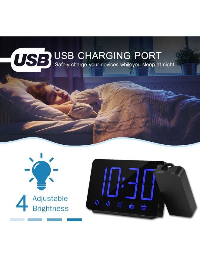 Projection Alarm Clock Black 18.00X5.00X9.60cm - Image 3