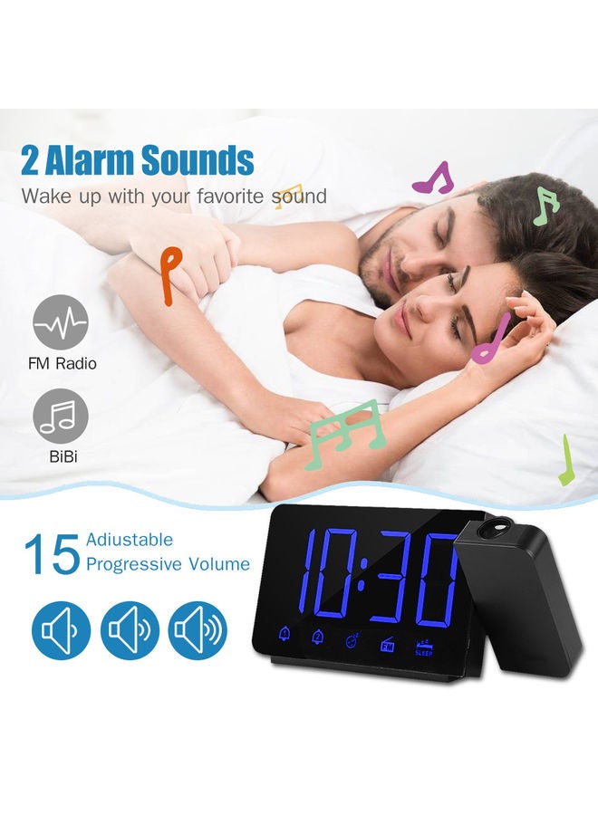 Projection Alarm Clock Black 18.00X5.00X9.60cm - Image 4