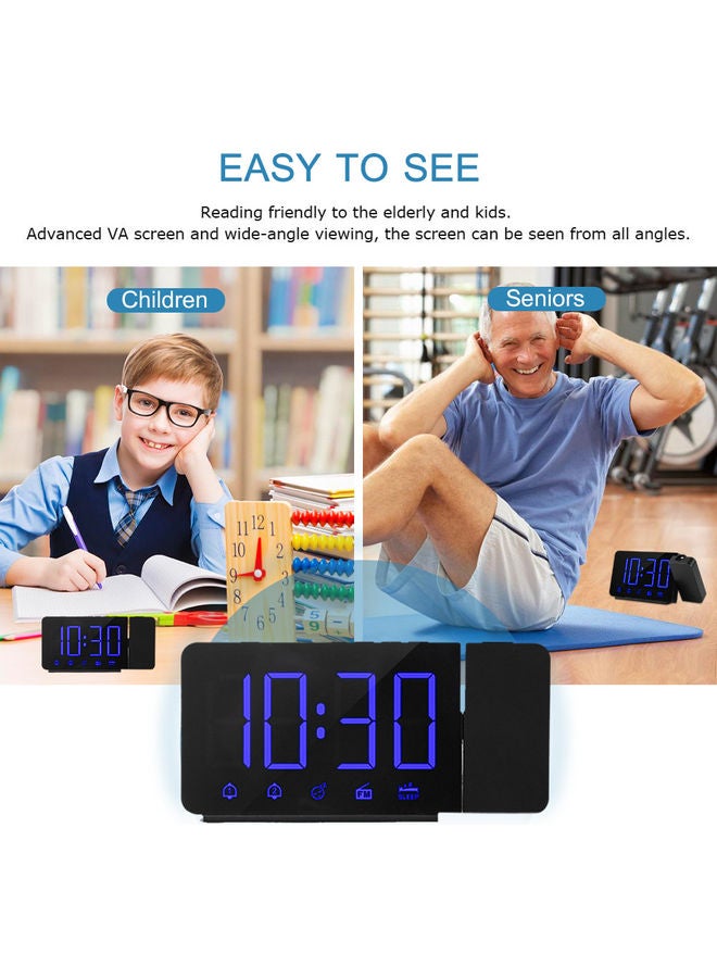 Projection Alarm Clock Black 18.00X5.00X9.60cm - Image 5