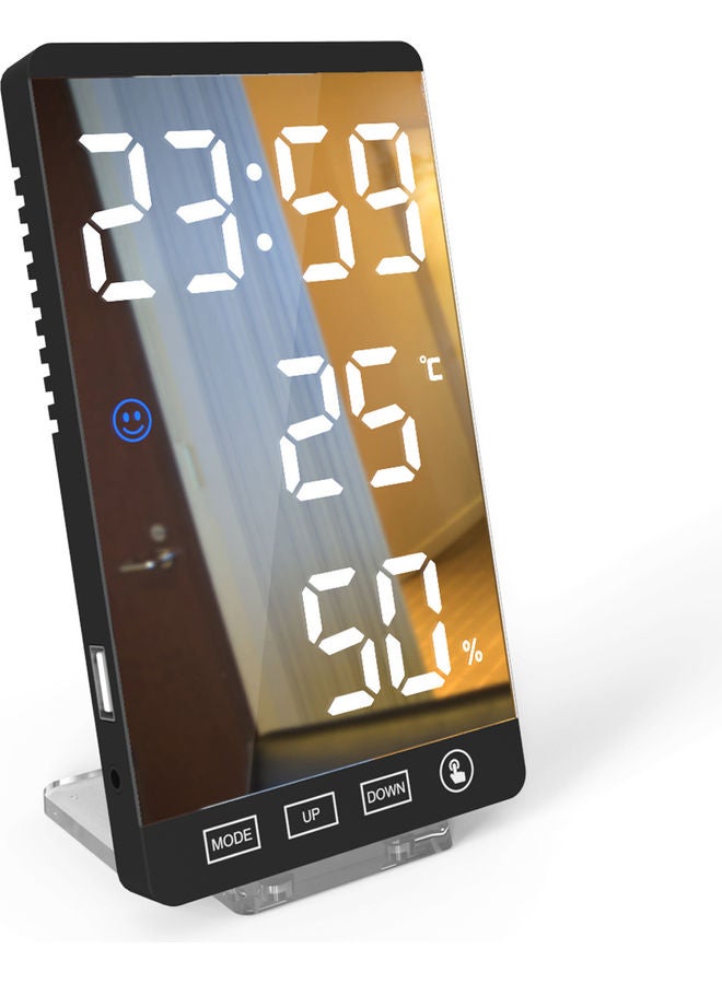 Big LED Display Screen Intelligent Alarm Clock Black 16.00X4.50X9.50cm - Image 1
