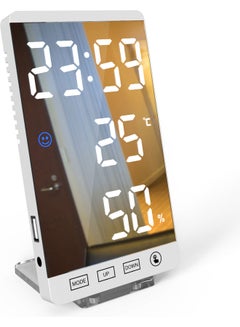 Big LED Display Screen Intelligent Alarm Clock White 16.00X4.50X9.50cm
