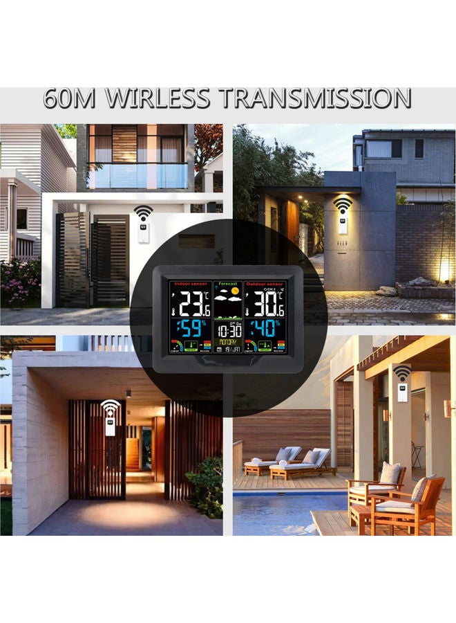 Wireless Weather Forecast Clock With Alarm Snooze Model Black 17.00X6.50X12.80cm - Image 5