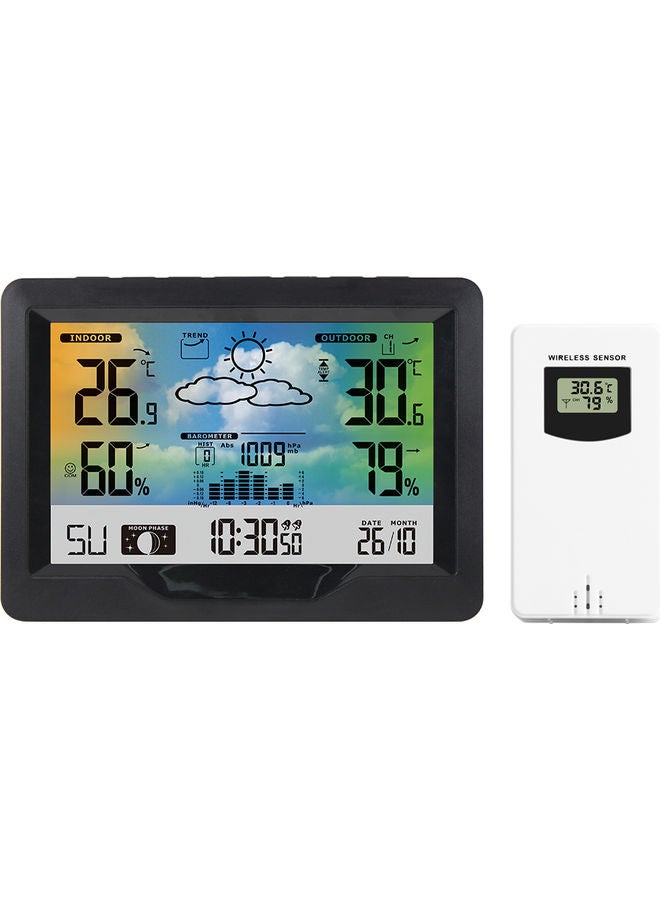 Weather Forecast Alarm Clock Black 19.60X7.40X11.20cm - Image 1