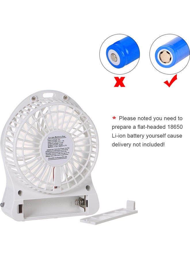 مروحة محمولة قابلة للشحن ومزودة بمصباح LED S0-1050 أبيض - Image 4