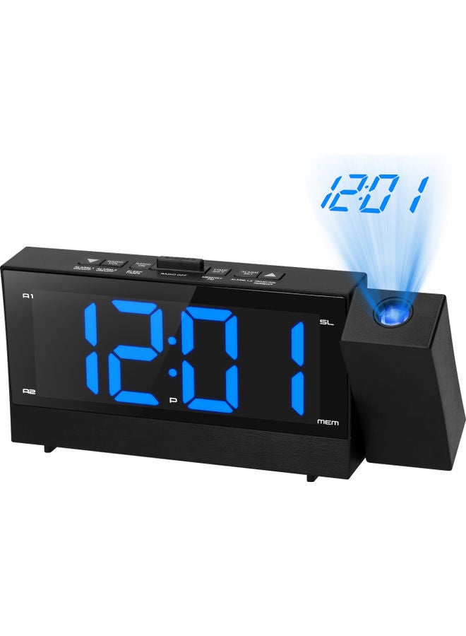 Digital Projection Alarm Clock With Large Screen Black 27.00X4.00X10.20cm - Image 1