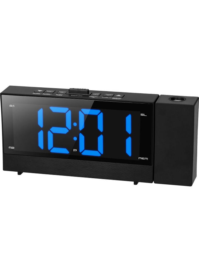 Digital Projection Alarm Clock With Large Screen Black 27.00X4.00X10.20cm - Image 3