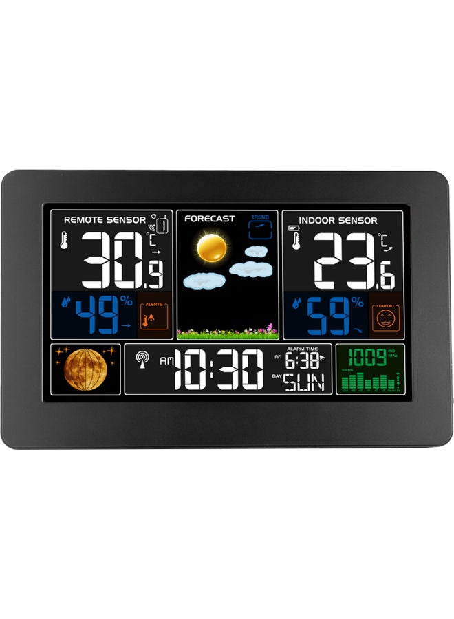 3-In-1 Weather Station Clock Black 23.50X8.00X15.00cm - Image 1
