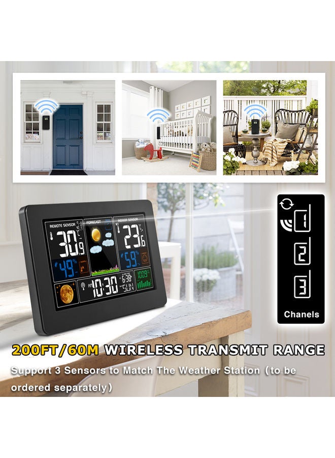 3-In-1 Weather Station Clock Black 23.50X8.00X15.00cm - Image 3