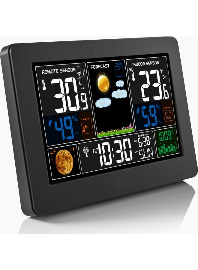 3-In-1 Weather Station Clock Black 23.50X8.00X15.00cm - Image 5