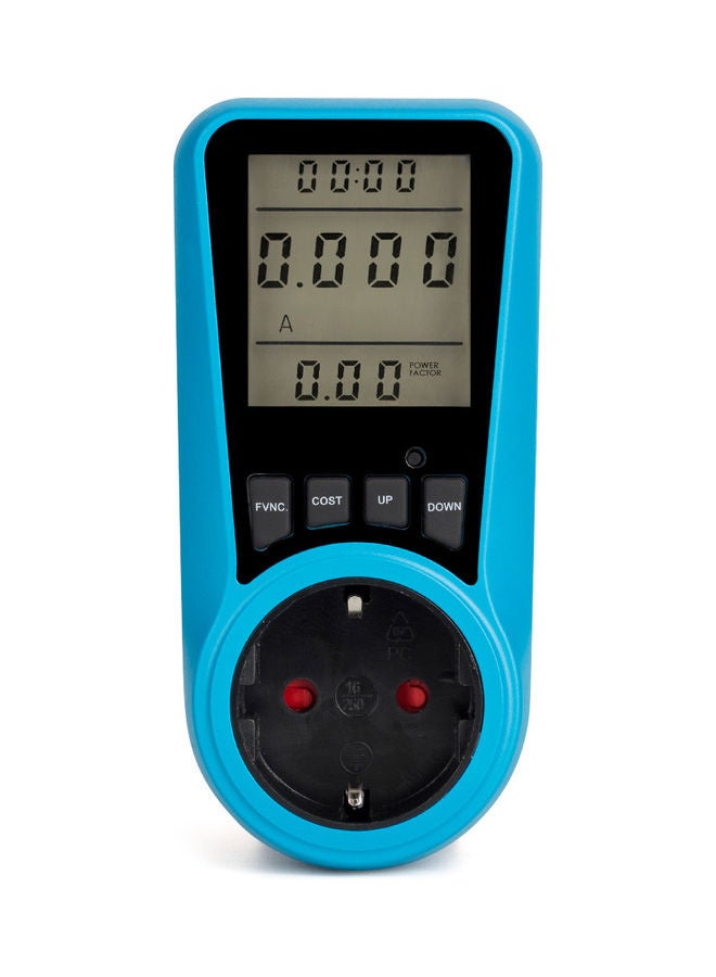 مقبس لقياس الطاقة الكهربائية مزود بشاشة LCD أزرق/أسود - Image 1