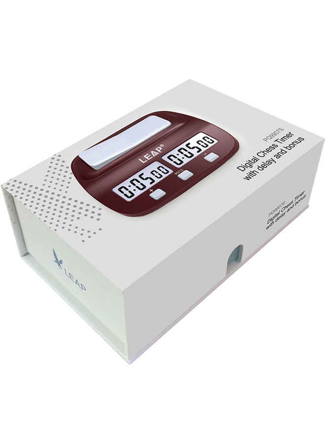 LEAP - Digital Chess Timer With Delay And Bouns Brown 17.20x5.90x10.30cm - Image 1