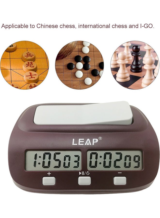 LEAP - Digital Chess Timer With Delay And Bouns Brown 17.20x5.90x10.30cm - Image 1
