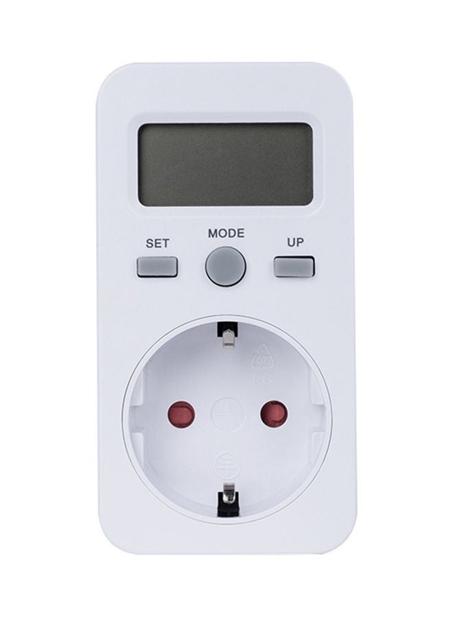 LCD Display Electricity Usage Power Meter Socket White - Image 1