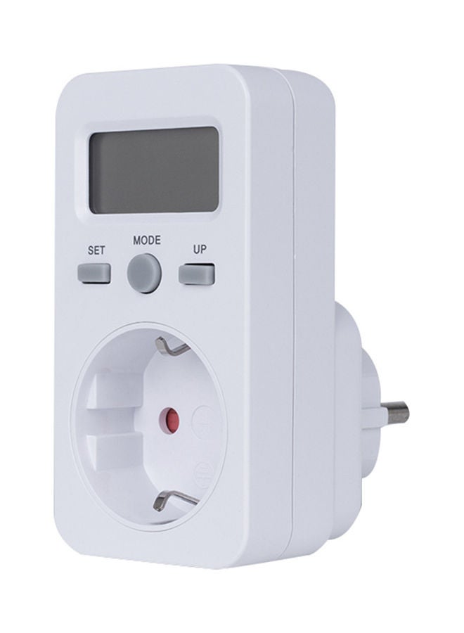 LCD Display Electricity Usage Power Meter Socket White - Image 3