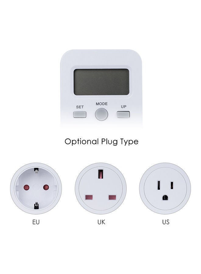 LCD Display Electricity Usage Power Meter Socket White - Image 4