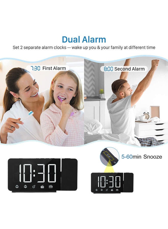 Projection Alarm Clock Black 17.00X6.50X12.80cm - Image 5