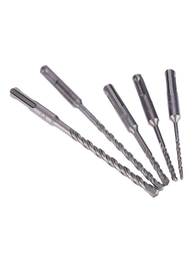 5-Piece SDS Shank Electric Hammer Drill Bit Set Silver 18.50X1.00X8.00cm - Image 1