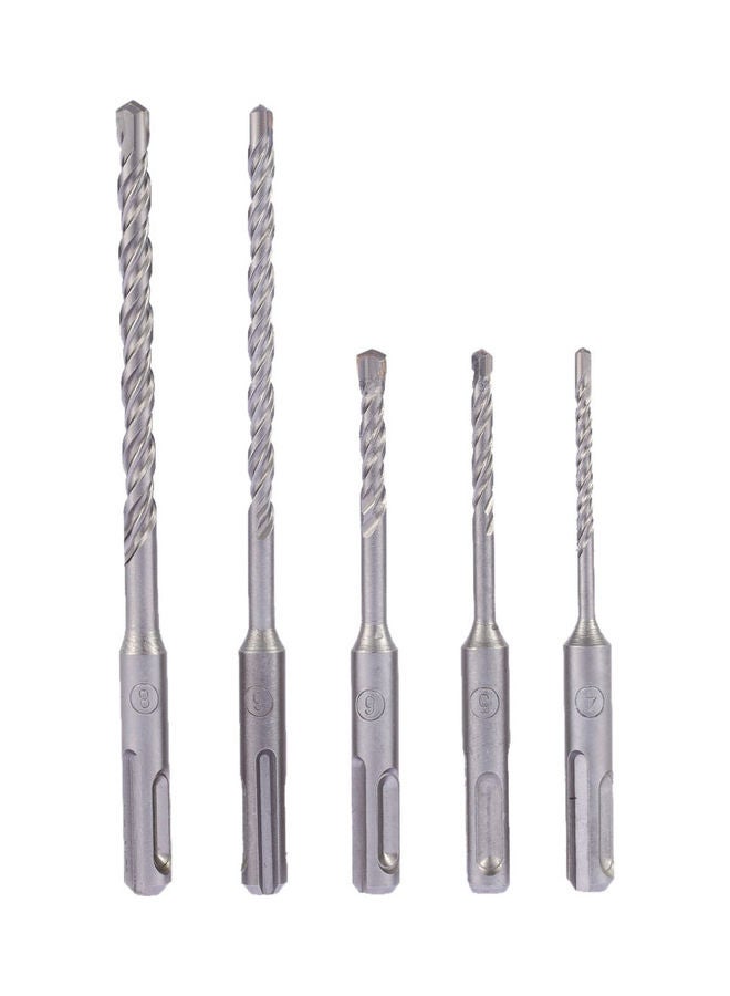 5-Piece SDS Shank Electric Hammer Drill Bit Set Silver 18.50X1.00X8.00cm - Image 2