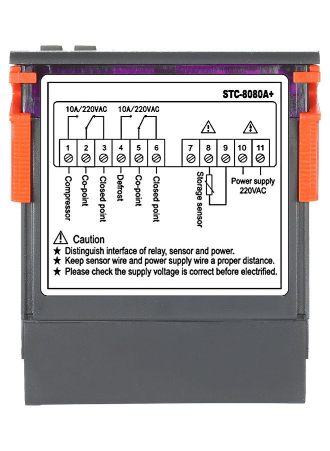 Digital Refrigerator Thermostat with NTC Sensor Grey