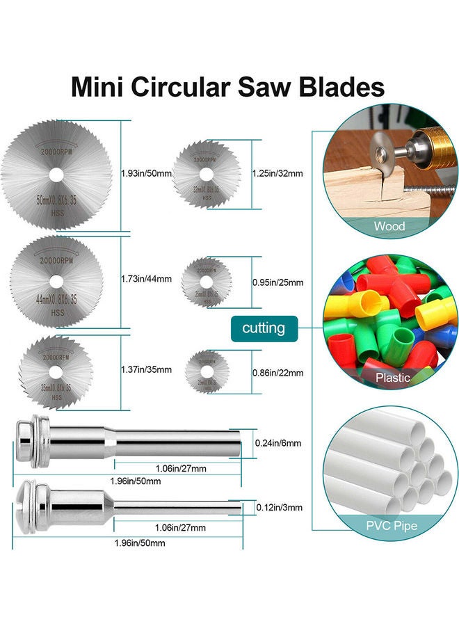 60-Piece Diamond Cutting Wheels Set Silver - Image 2