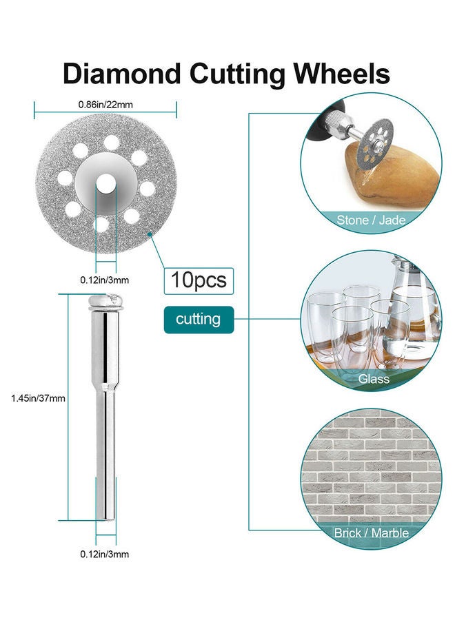 60-Piece Diamond Cutting Wheels Set Silver - Image 4