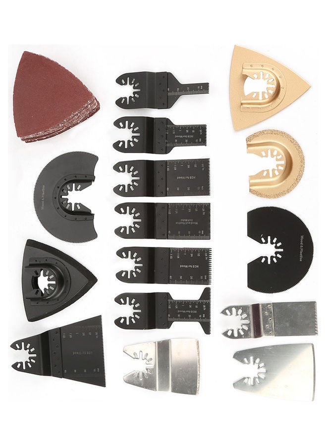 40-Piece Oscillating Saw Blade Set Black/Silver - Image 3