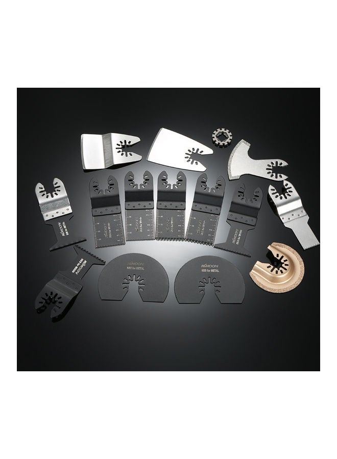 KKmoon 15-Piece Mix Oscillating Saw Blade Set Black/Silver - Image 2