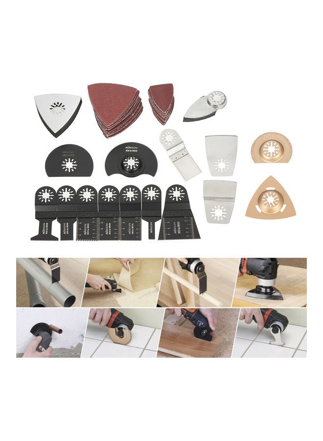 KKmoon 66-Piece Mix Oscillating Blade Set Multicolour - Image 2