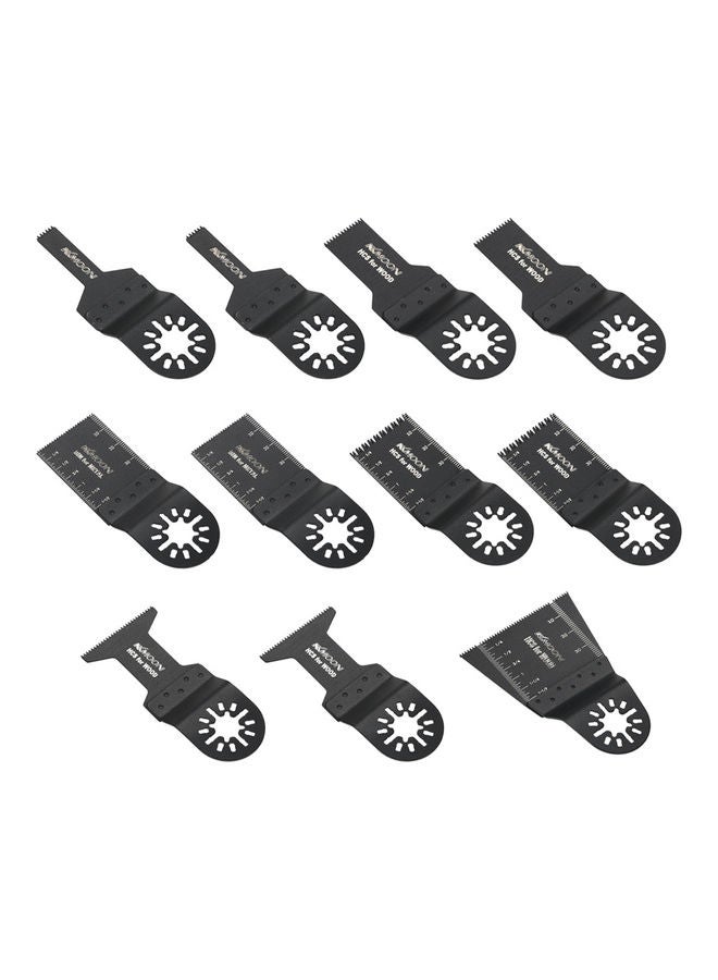 KKmoon 11-Piece HCS Oscillating Saw Blade Set Black - Image 1