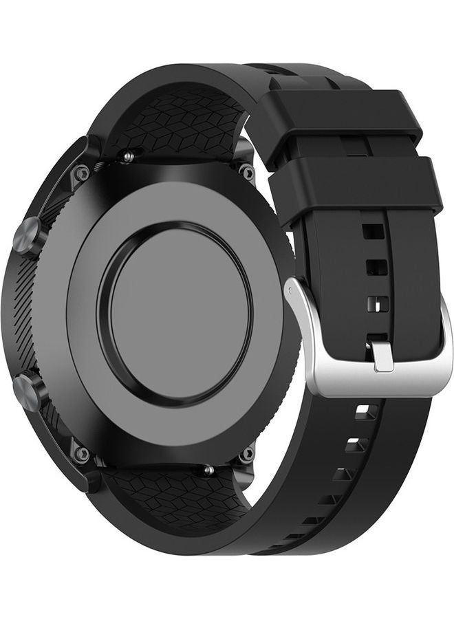 سوار ساعة بديل من السيليكون الناعم لساعة هواوي GT2 مقاس 22 مم لون أسود - Image 3