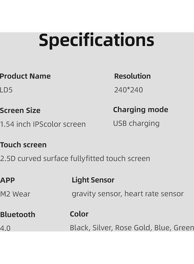LD5 Multi-Functional Smart Bracelet White