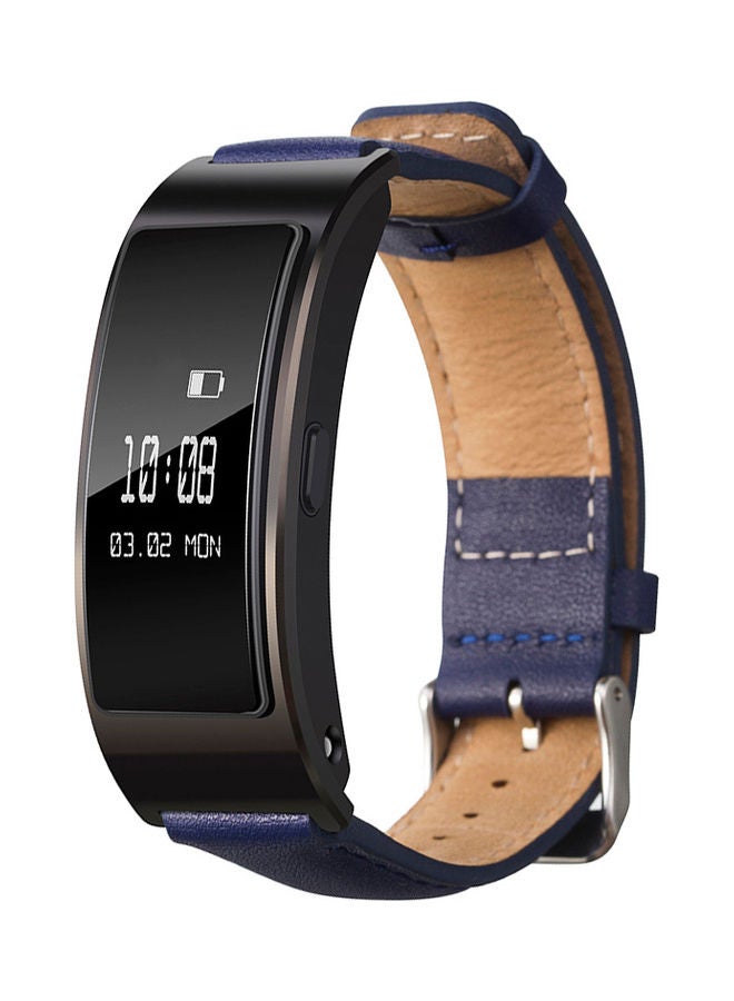 Genuine Leather Replacement Watch Strap For Huawei TalkBand 6 Dark blue - Image 3