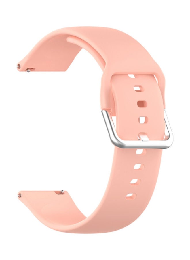 Soft Silicone Replacement Watch Strap with Buckle with Haylou Solar LS05 22mm Pink - Image 1