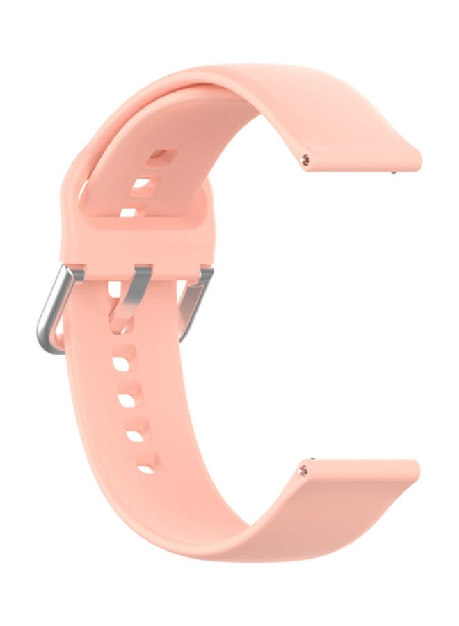 Soft Silicone Replacement Watch Strap with Buckle with Haylou Solar LS05 22mm Pink - Image 2