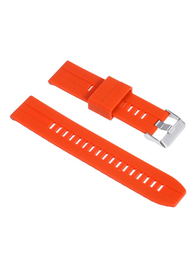 Silicone Replacement Watch Strap For Traditional/Smart Watch 22mm Orange - Image 1