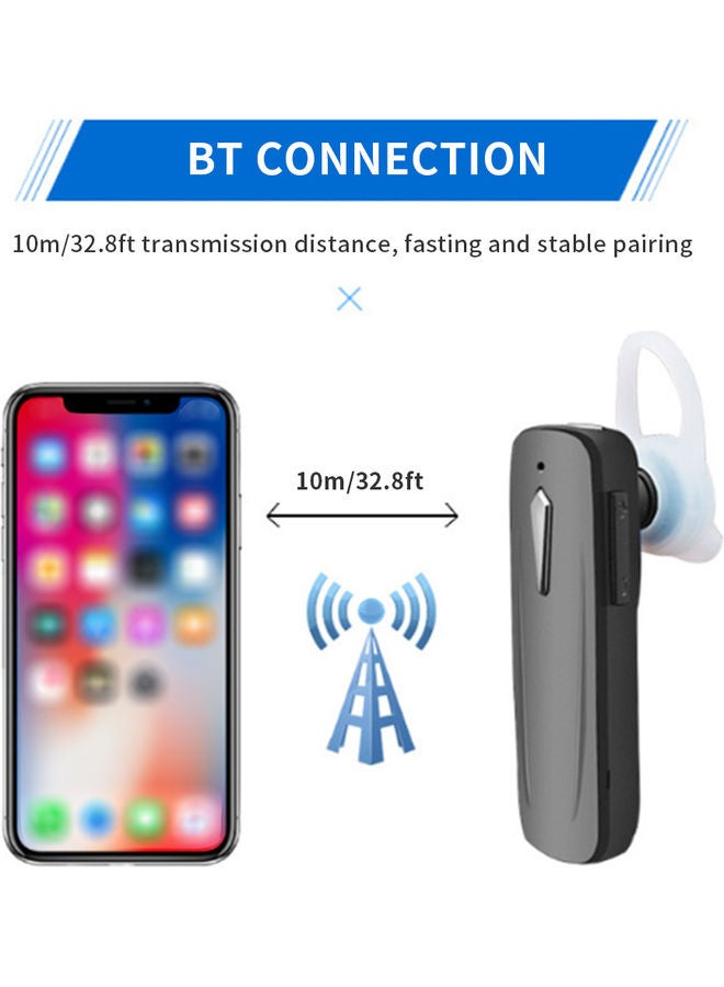 Generic - Wirelessly Handsfree with Microphone Noise Cancelling Mics Black - Image 1