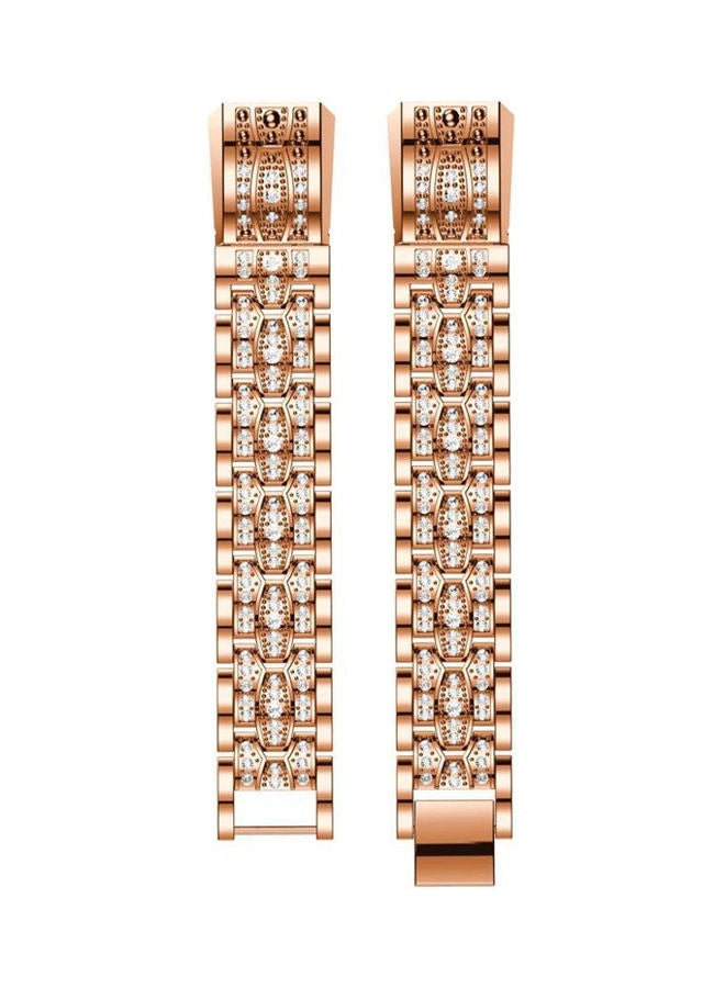 Generic - Women's High Quality Zinc Alloy Wrist Strap Replacement For Fitbit Alta Rose Gold - Image 1