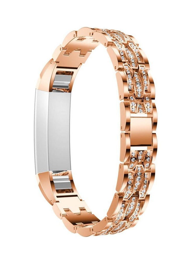 Generic - Women's High Quality Zinc Alloy Wrist Strap Replacement For Fitbit Alta Rose Gold - Image 1