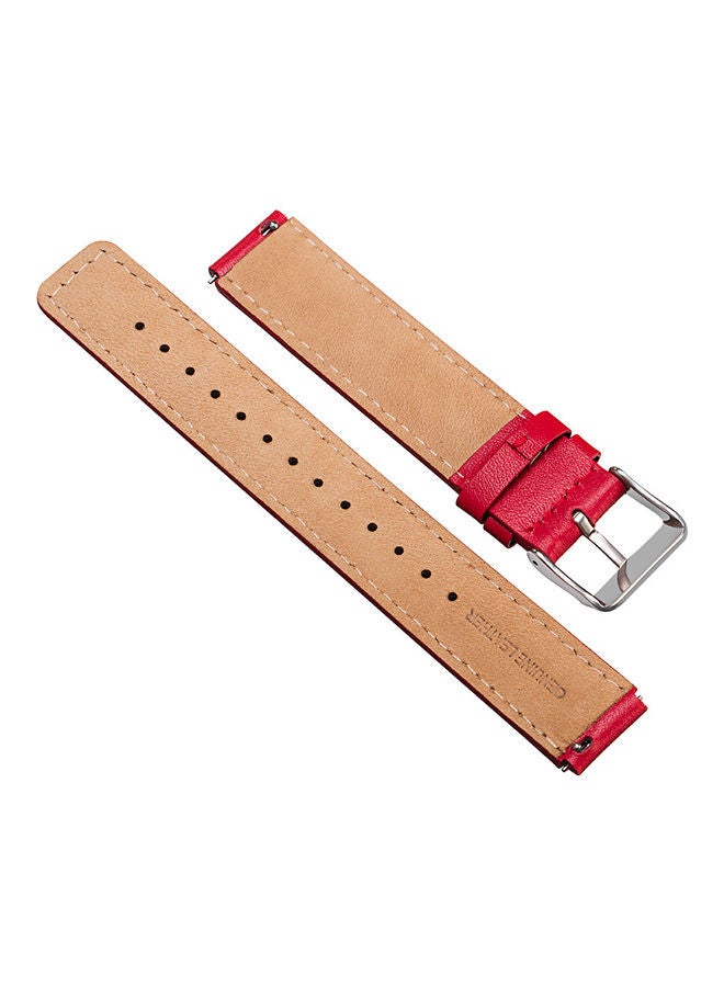 Genuine Leather Replacement Watch Strap For Huawei Red - Image 2