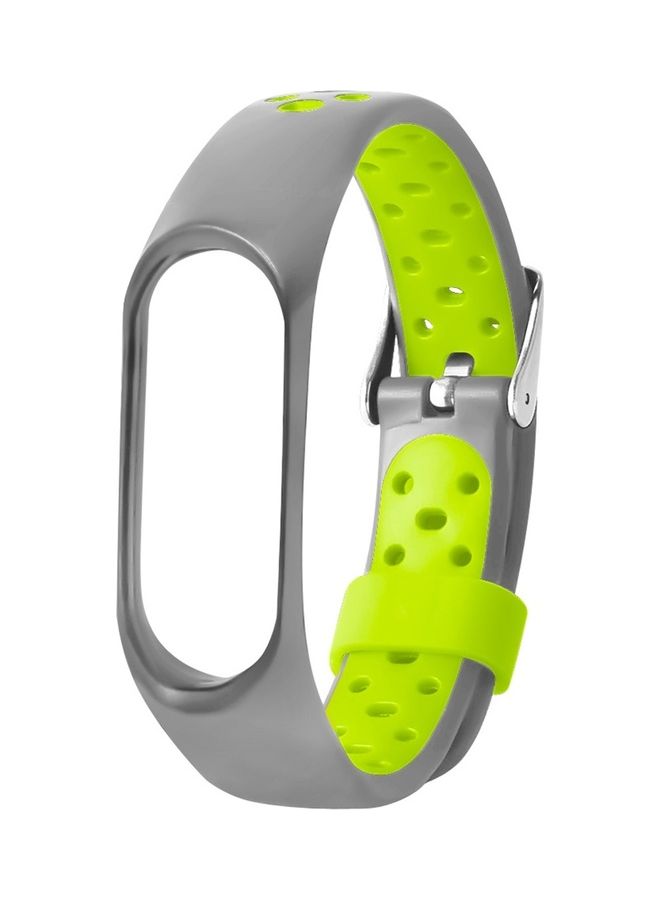 Air Vent Surface TPE Strap Replacement For Xiaomi Mi Band 3 Grey/Green - Image 1