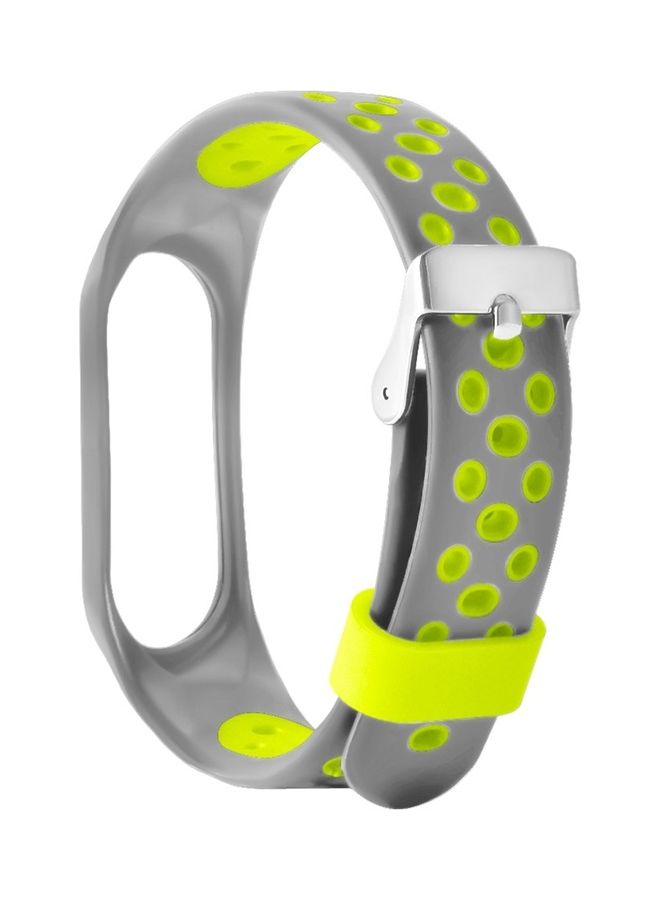 Air Vent Surface TPE Strap Replacement For Xiaomi Mi Band 3 Grey/Green - Image 2