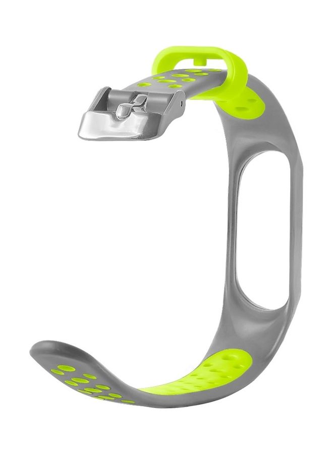 Air Vent Surface TPE Strap Replacement For Xiaomi Mi Band 3 Grey/Green - Image 4