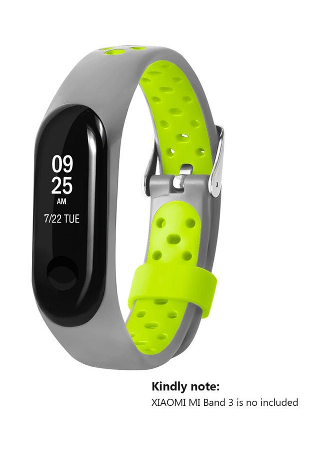 Air Vent Surface TPE Strap Replacement For Xiaomi Mi Band 3 Grey/Green - Image 3