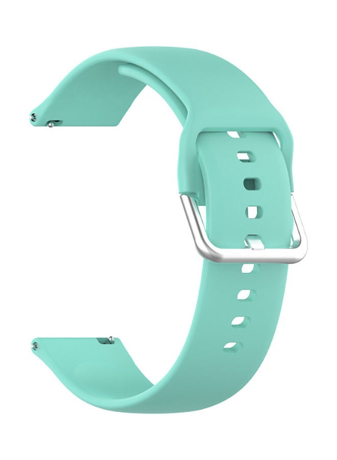 Soft Silicone Replacement Watch Strap with Buckle with Haylou Solar LS05 22mm Green  - Image 1
