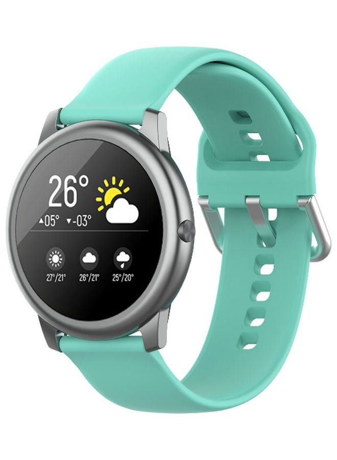 Soft Silicone Replacement Watch Strap with Buckle with Haylou Solar LS05 22mm Green  - Image 2