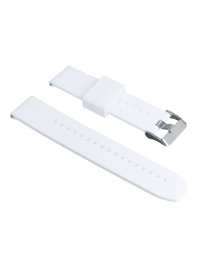 Silicone Replacement Watch Strap with Buckle For Traditional/Smart Watch 22mm White  - Image 1