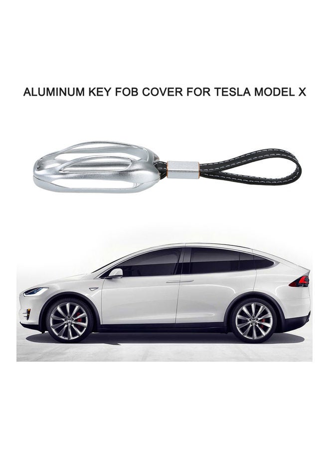 Aluminum Fob Cover Case with Key Chain for Tesla Model X - Image 2