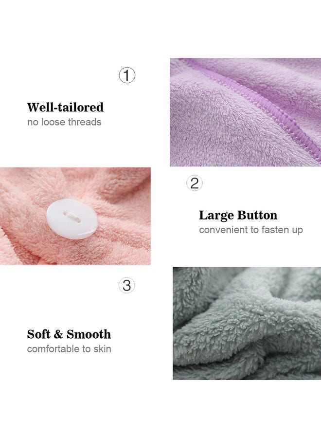 Generic 3-Piece Hair Washing Set with 2 Hair Towel Wraps Multicolour - Image 3