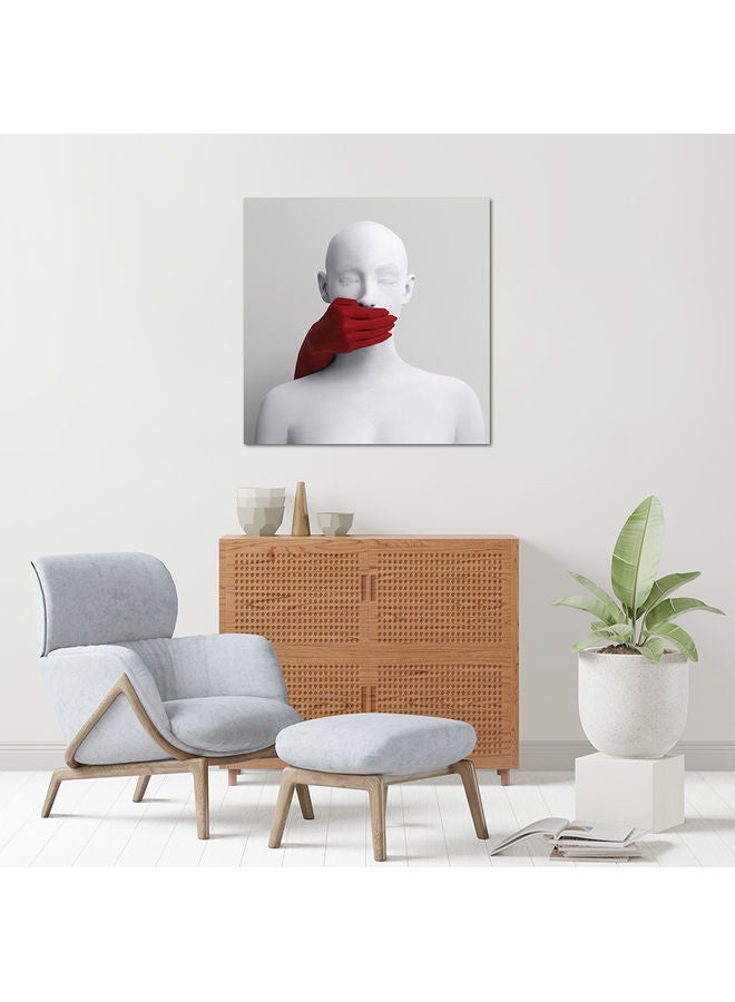 The Woman MDF Wall Art Whtte/Red 30X30cm - Image 2