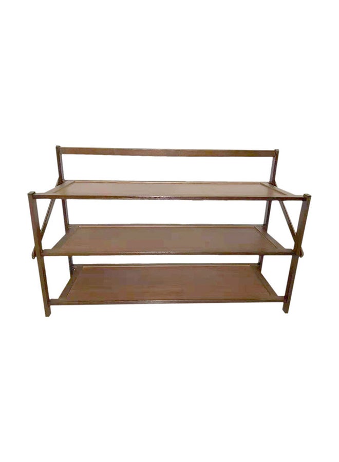 لينجوي رفّ خشبي مُكون من 3 طبقات لتخزين الأحذية بني - Image 1